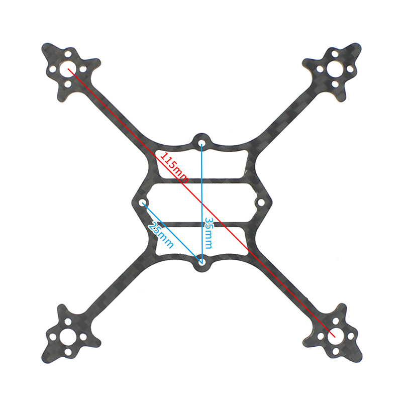 115mm Wielbasis Bodemplaat 3K  - Drone Racing Gate recensie en prijs